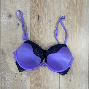 Victoria’s Secret push up bra Purple and Black Lace Women's 34b lingerie